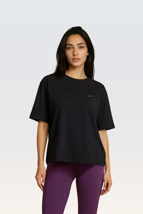 W Moon Tee Short Oversize - Black