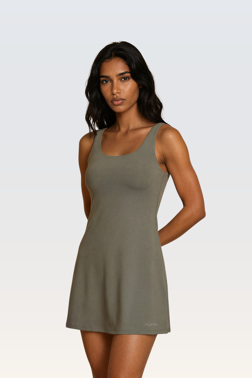 W SunSoft Plush Dress - Moss