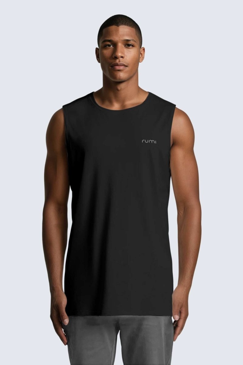 Rumi Earth - M Moon Air Muscle Tank - Black - R531240BKP - Tops