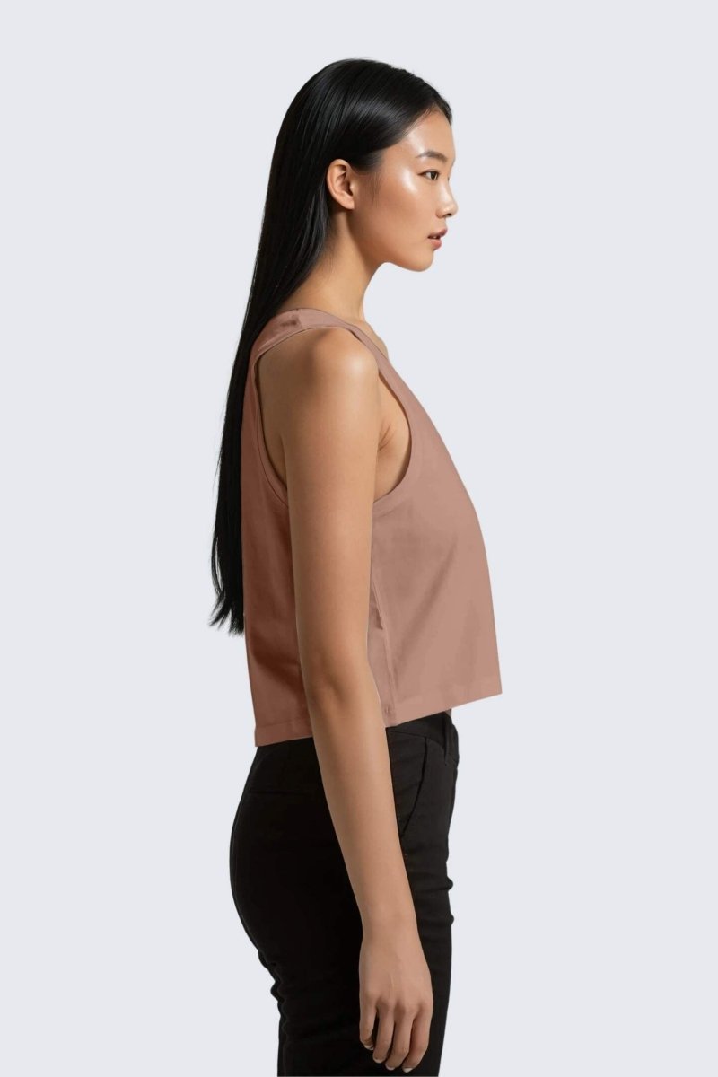 Rumi Earth - W Moon Air Cropped Singlet Tank - Rose Deep - R131221RPP - Tops