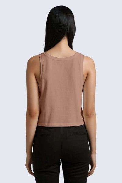 Rumi Earth - W Moon Air Cropped Singlet Tank - Rose Deep - R131221RPP - Tops