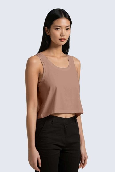 Rumi Earth - W Moon Air Cropped Singlet Tank - Rose Deep - R131221RPP - Tops