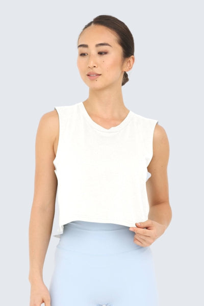 Rumi Earth - W Moon Air Cropped Tank - Snow - R131220SWP - Tops