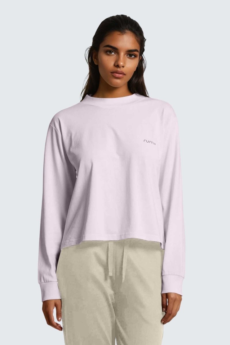 Rumi Earth - W Moon Tee Mock - Neck Long - Sleeve - Orchid - R111222ODP - Tops